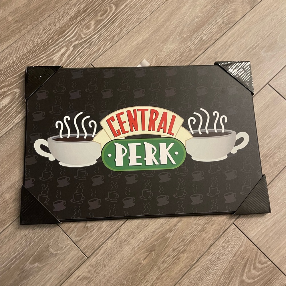 NWT Friends Tv Show Central Perk black Wall Art size 13” x 19” wall sign